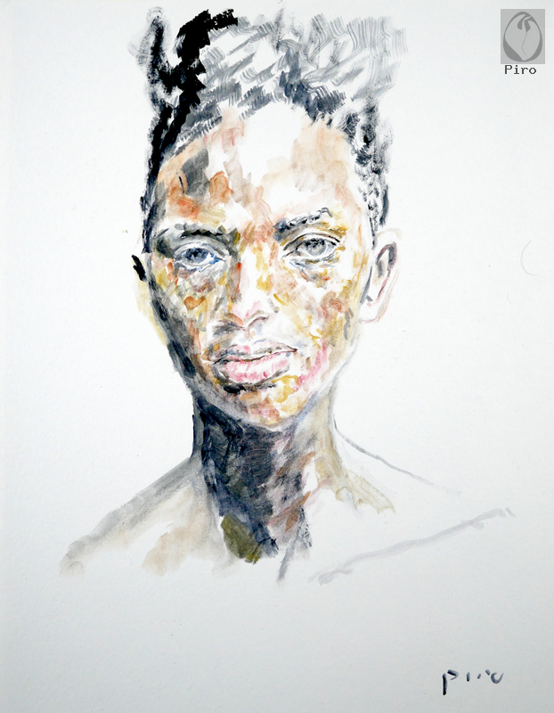 oil on paper - olio su carta di Piro